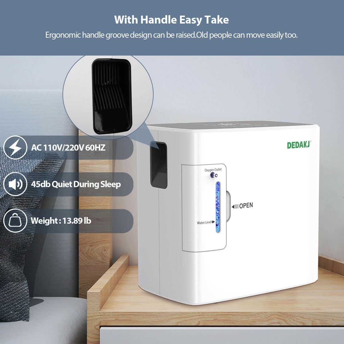 DEDAKJ oxygen concentrator DE-1S oxygen making machine