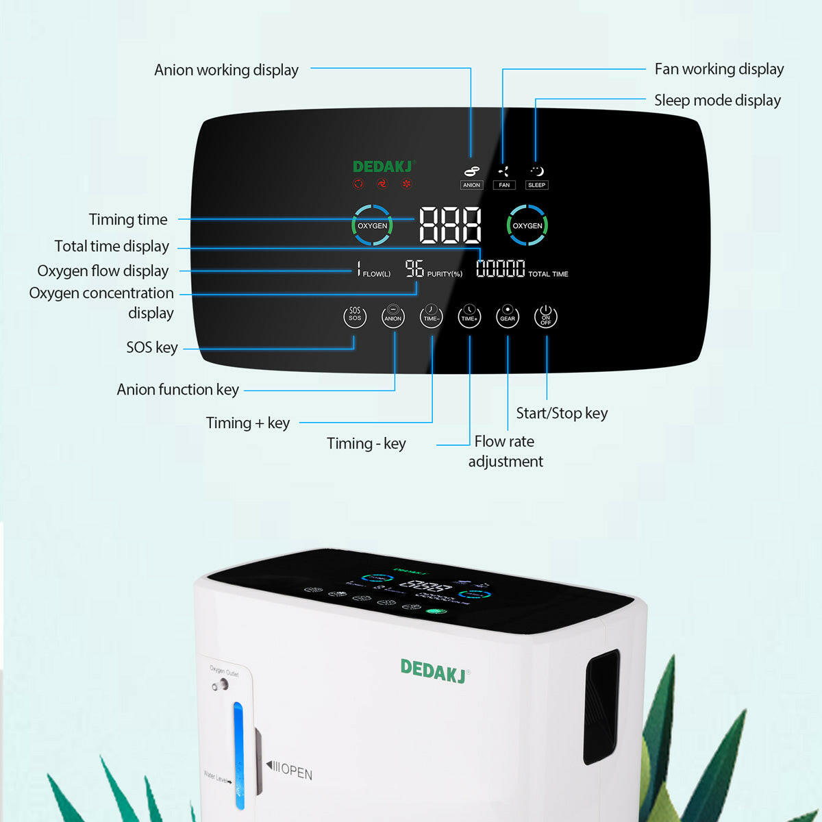 DEDAKJ oxygen concentrator DE-1S oxygen making machine