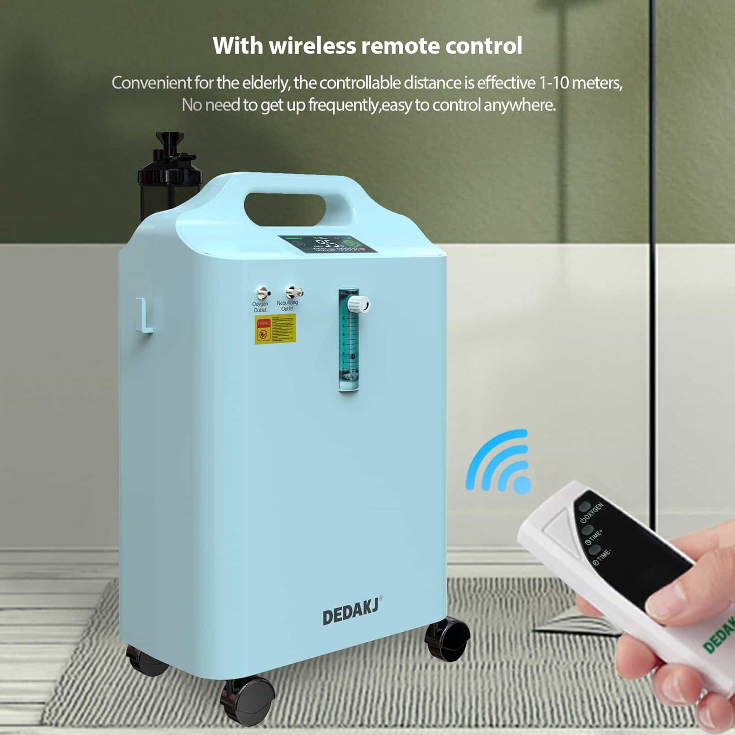 DEDAKJ Concentrador de Oxígeno Médico de 5 Litros 10 Litros 95% Alta Pureza Máquina Generadora de Oxígeno Terapia de Oxígeno en Casa con Función de Nebulizador 110V/220V