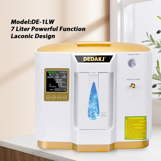 DEDAKJ Concentrador de Oxígeno de Flujo Continuo Portátil o2 Generador de 7 litros Concentrador de Oxígeno de Respiración de Oxígeno Doméstico con Función de Nebulizador