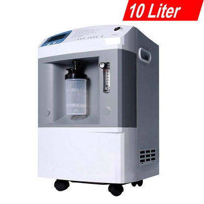 Concentrador de oxígeno médico de 10 litros 96% de alta concentración Flujo continuo Genenrator de oxígeno para respiración de oxígeno hospitalario (soporte para funcionar las 24 horas)