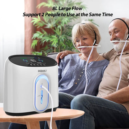 High Quality Portable 8 Liter Oxygen Concentrator Home Continuous Flow O2 Therapy Supply Concentrador De Oxigeno DEDAKJ Oxygene Concentrator
