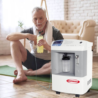 DEDAKJ 93% High Purity 10 Liter Oxygen Concentrator Continus Flow Stationary Medical Oxygen Making Machine 10 LPM for Hospital and Home Oxygen Therapy concentrador de oxígeno (72 Hours Keep Running, 1 Year Quality Warranty)