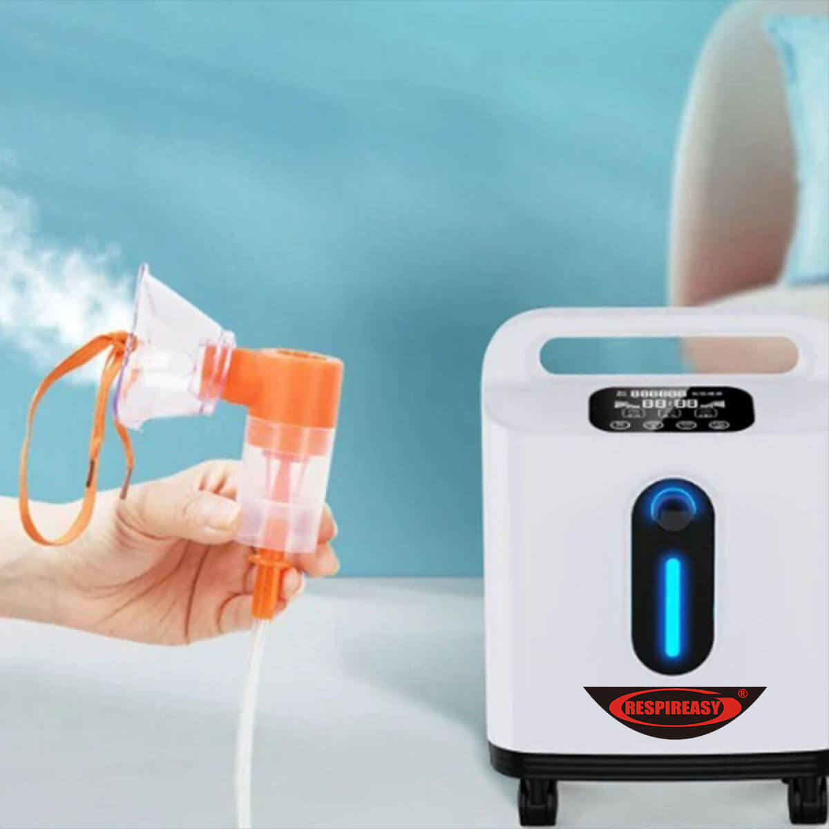 DEDAKJ Concentrador de oxígeno de flujo continuo de 9 litros 93% de concentración O2 Máquina de fabricación portátil para el cuidado personal de la respiración