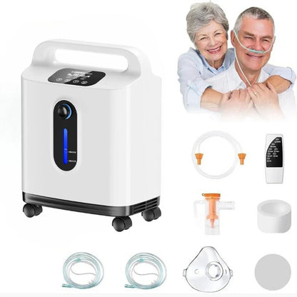 DEDAKJ 2-9 Liter Sauerstoffkonzentrator für Zuhause, Dauerfluss-Sauerstoffgenerator, tragbares Sauerstoffgerät 110V/220V RE-P2L