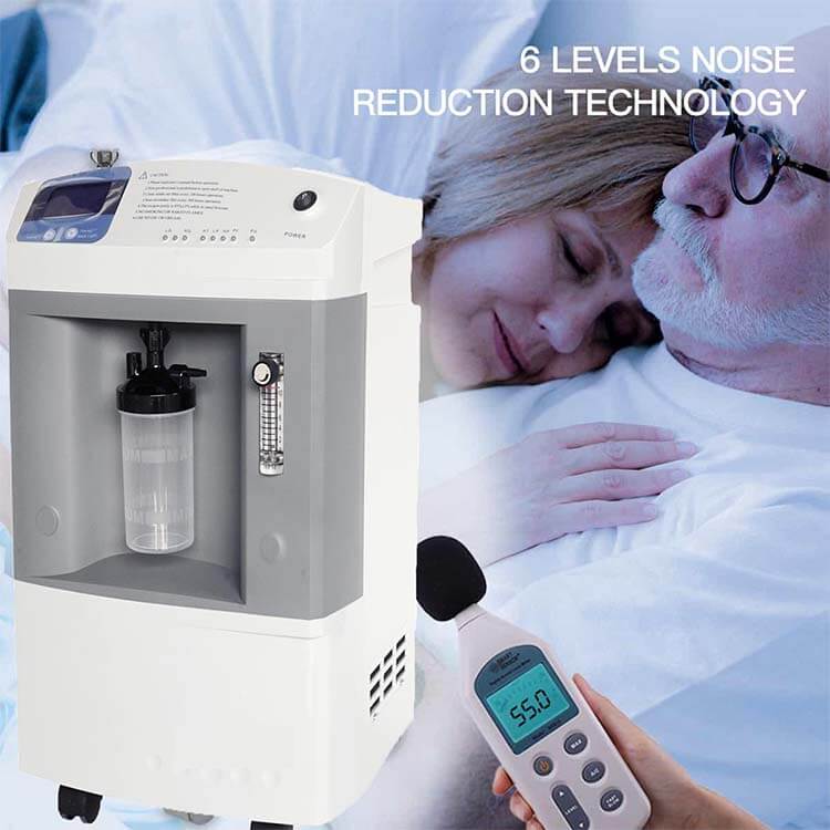 Low noise 10 liter oxygen concentrator