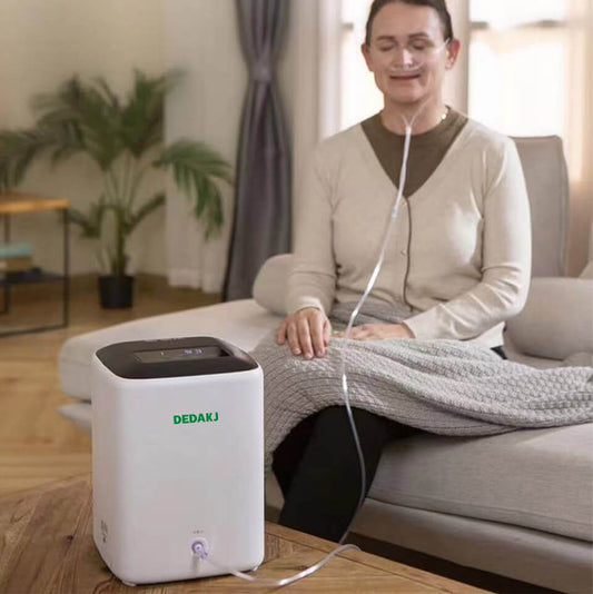 Buy Portable 7 Liter Continuous Flow Oxygen Concentrators DEDAKJ DE-C1L Oxygen Concentrator for Home Oxygen Breathing Therapy, 110V Low Noise Support Whole Night Working