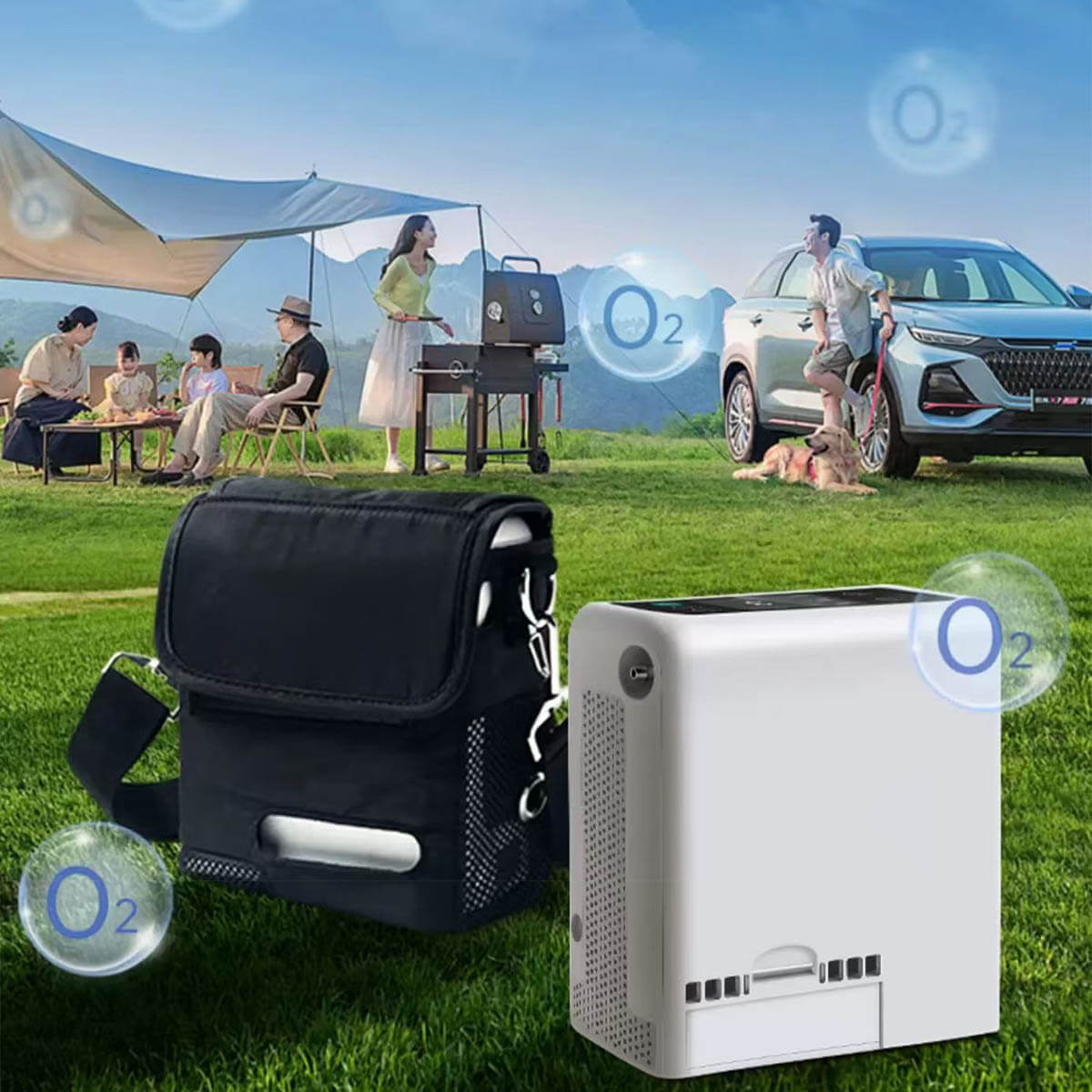 1.1kg Lightweight Portable Travel Oxygen Concentrator 1-6L Mini O2 Generator Battery Powered Oxygen Making Machine with Backpack