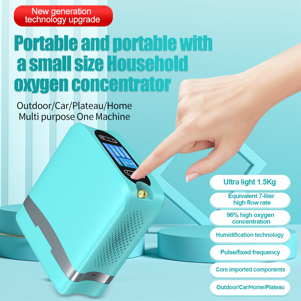 DEDAKJ Concentrador de oxígeno pequeño y portátil 7 L/min 93 % de oxígeno de alta pureza con batería recargable, máquina compacta generadora de oxígeno para uso doméstico y exterior