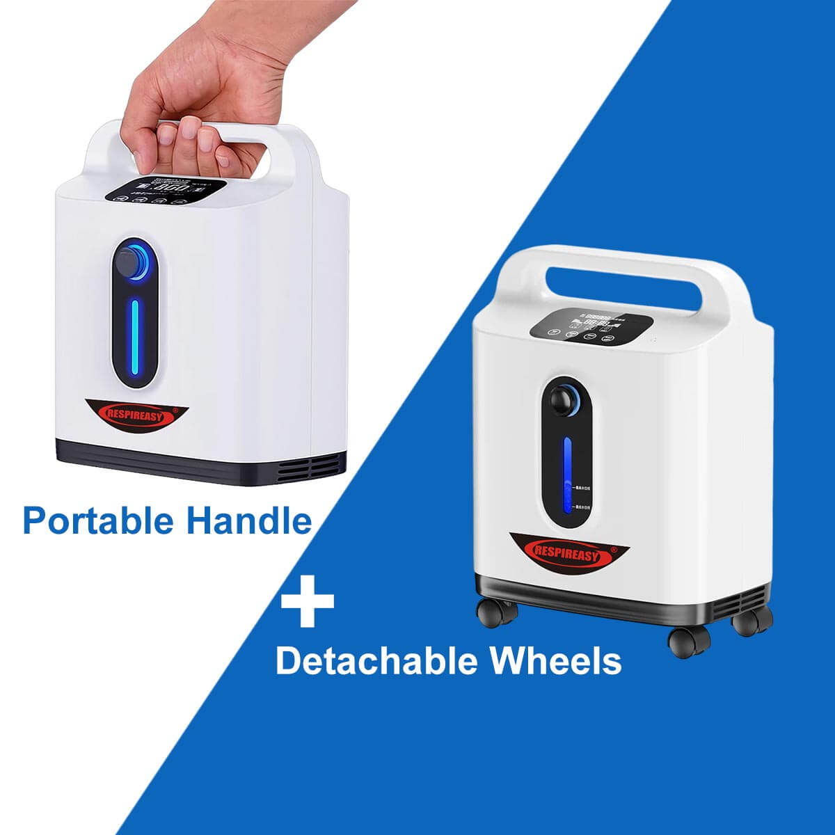 DEDAKJ 2-9 L/min Portable Oxygen Concentrator  93% High Purity Personal Care O2 Making Machine Continuous Flow Oxygen Inhalation Machine with Atomization for Household, with Complete Accessories