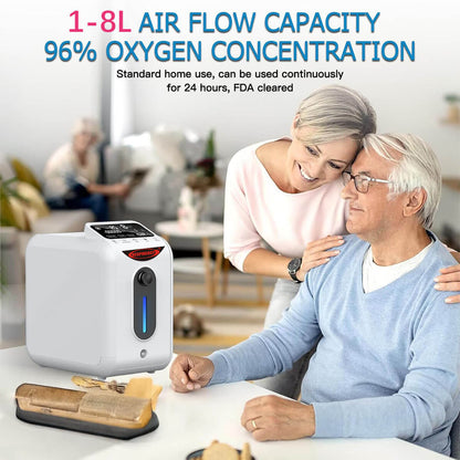 2025 For Sale 8LPM Oxygen Concentrator Continuous Flow Portable 1- 8 Liters O2 Machine Home Oxygen Supply Medical Oxy Therapy Equipment Maquina De Oxigenoterapia