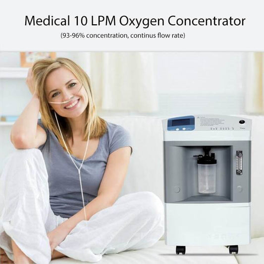 DEDAKJ High Concentration Stationary 10-20 Liters Oxygen Concentrator Hyperbaric Oxygen Therapy for COPD Breathing Hospital Continuous Flow Rate Oxygen Generator O2 Making Machine concentrador de oxígeno 110V/220V DE-T10