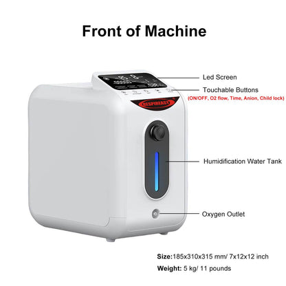 Buy DEDAKJ  Oxygen Concentrators Home Portable 1-8 Liters Per Minute Continuous Flow Oxygen Supply Machines for Personal Breathing Health Care, with Oxygen Making plus Nebulizer Functions