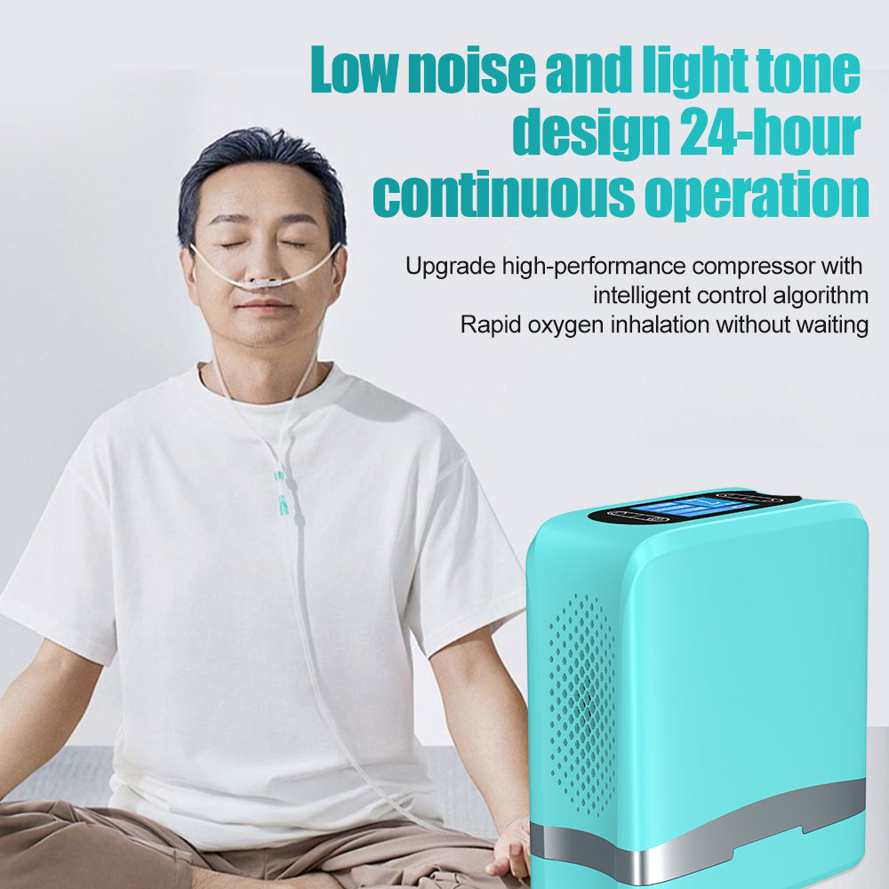 DEDAKJ Concentrador de oxígeno pequeño y portátil 7 L/min 93 % de oxígeno de alta pureza con batería recargable, máquina compacta generadora de oxígeno para uso doméstico y exterior