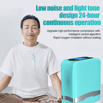 DEDAKJ Concentrador de oxígeno pequeño y portátil 7 L/min 93 % de oxígeno de alta pureza con batería recargable, máquina compacta generadora de oxígeno para uso doméstico y exterior