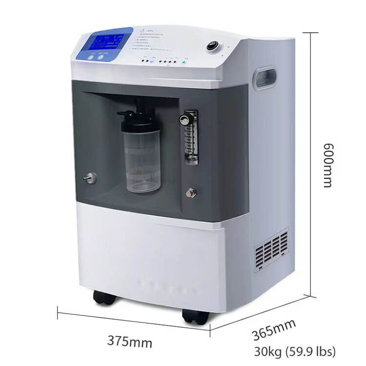 Potente concentrador de oxígeno ajustable de 10 litros y 15 litros Concentrador de oxígeno de flujo continuo de alta concentración al 95% Generador de oxígeno para uso médico Máquina para fabricar O2 