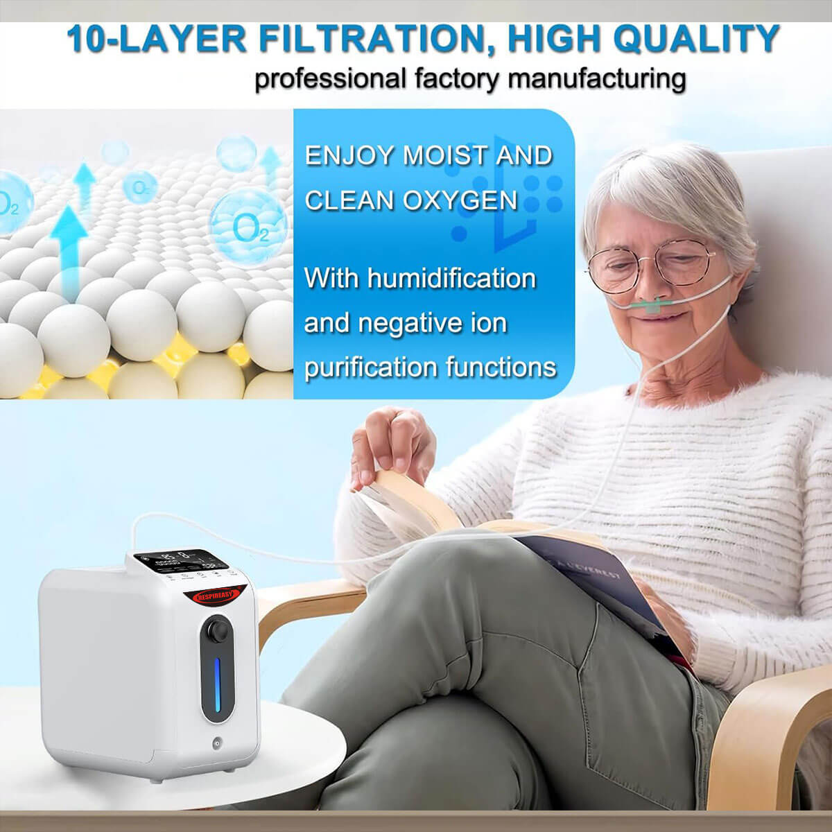 2025 For Sale 8LPM Oxygen Concentrator Continuous Flow Portable 1- 8 Liters O2 Machine Home Oxygen Supply Medical Oxy Therapy Equipment Maquina De Oxigenoterapia