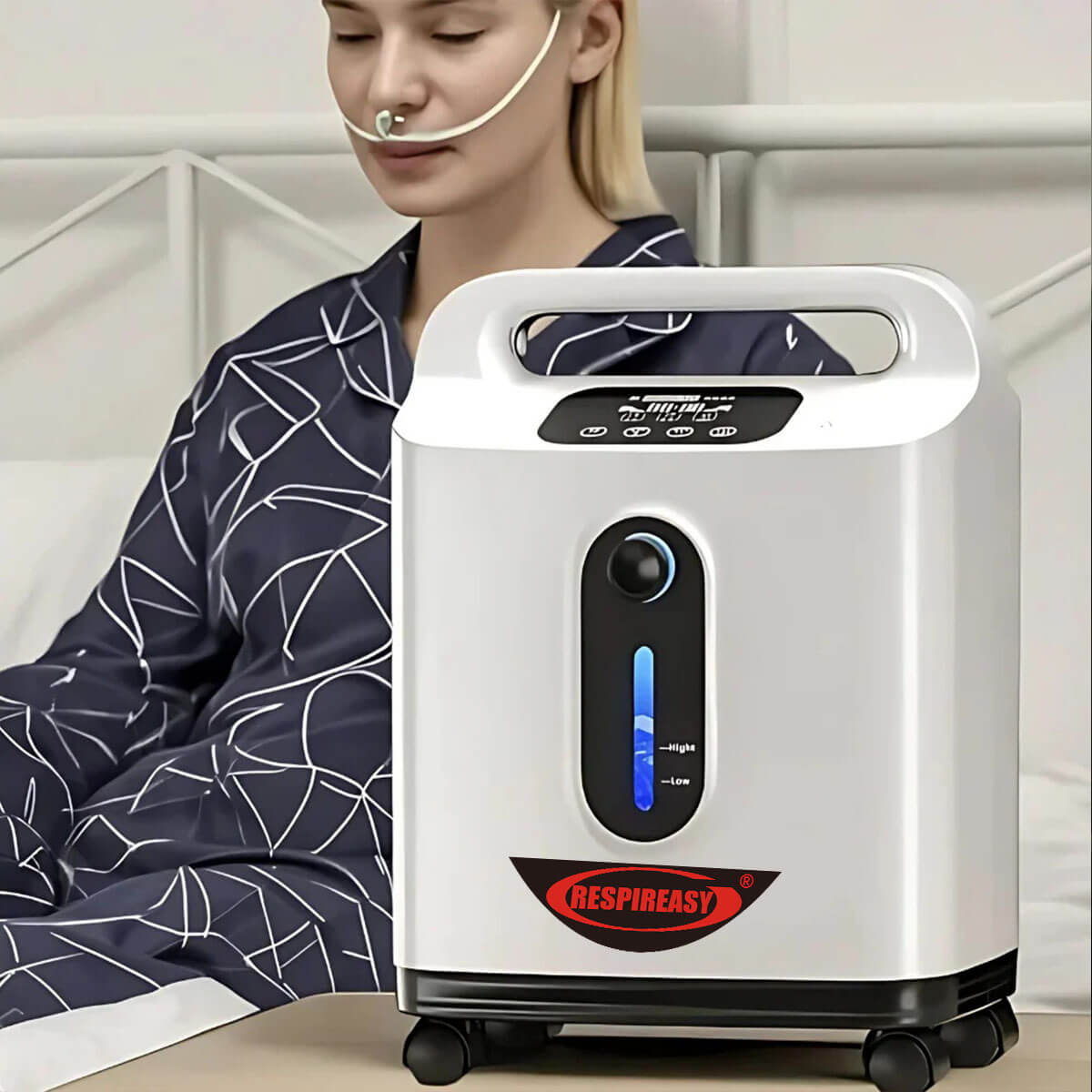 DEDAKJ Concentrador de oxígeno de flujo continuo de 9 litros 93% de concentración O2 Máquina de fabricación portátil para el cuidado personal de la respiración