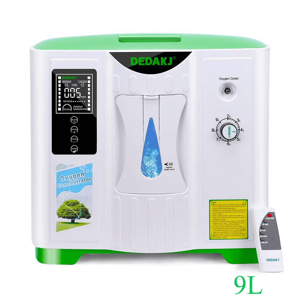 Alta Calidad DEDAKJ 2-9 litros hogar concentrador de oxígeno generador de oxígeno portátil máquina de oxígeno sin nebulizador función 110V/220V DE-2A