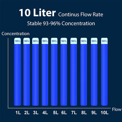 DEDAKJ 93% High Purity 10 Liter Oxygen Concentrator Continus Flow Stationary Medical Oxygen Making Machine 10 LPM for Hospital and Home Oxygen Therapy concentrador de oxígeno (72 Hours Keep Running, 1 Year Quality Warranty)