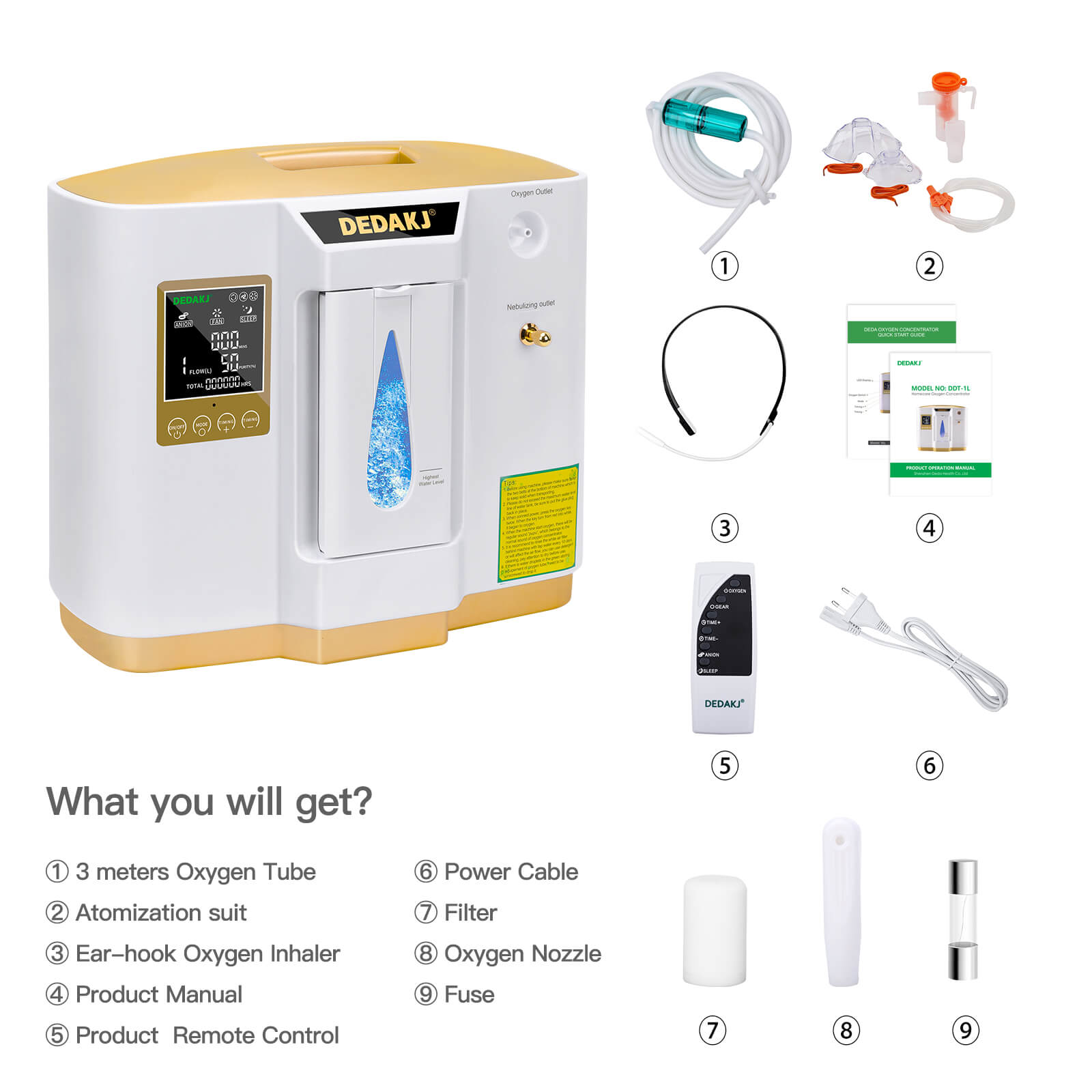 DEDAKJ Oxygen Concentrator DE-1LW