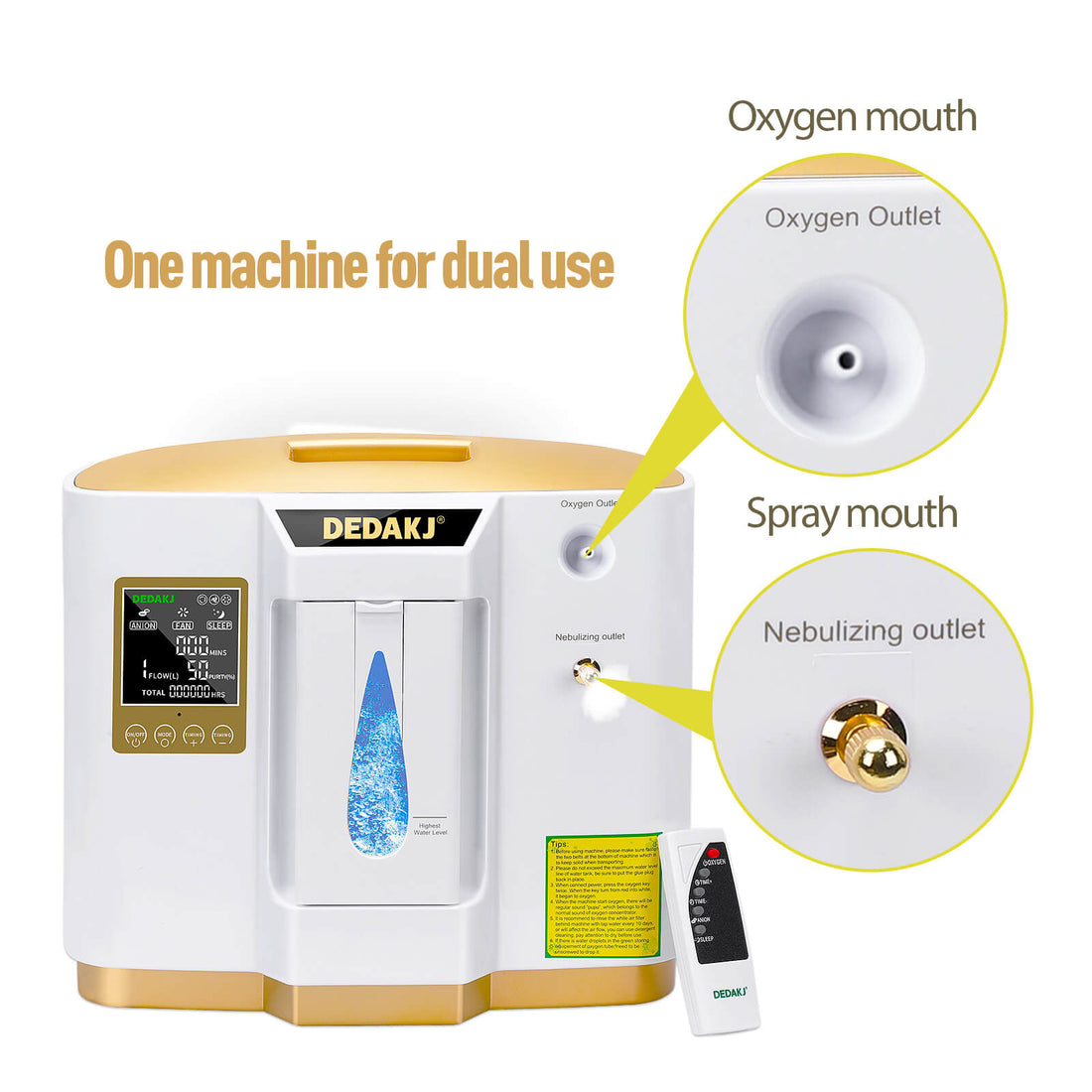 DEDAKJ 1L 5L 7L 9L 10 Liter 93% Oxygen Concentrator O2 Oxygen Generator ...