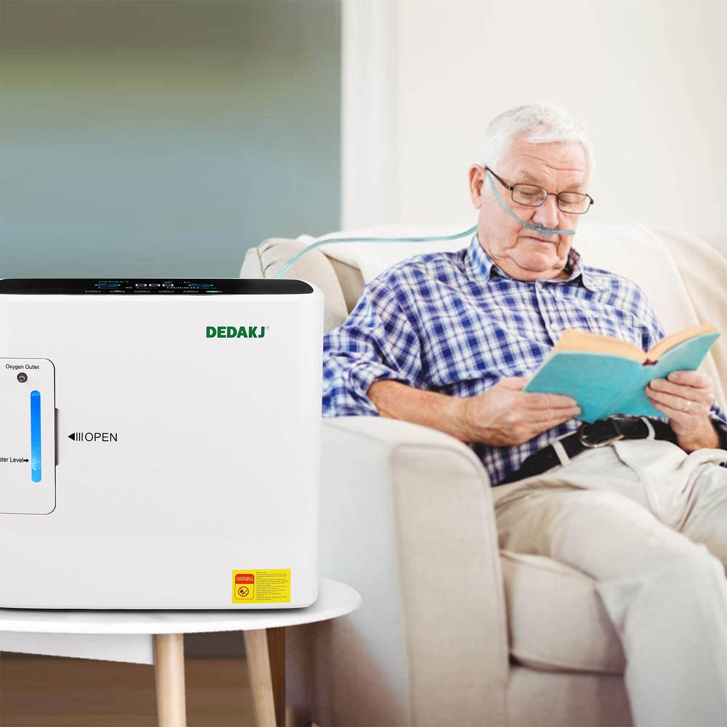 Concentrador de oxígeno de pureza doméstica de flujo continuo de 9 LPM Concentrador portátil de O2 portátil para terapia de respiración médica (DEDAKJ Store Supplier, Stock in USA Canada)