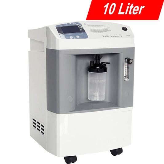 10 Liter Medical Oxygen Concentrator 96% High Concentration Continuous Flow Rate Oxygen Genenrator For Hospital Oxygen Breathing (Support To Run 24 Hours)