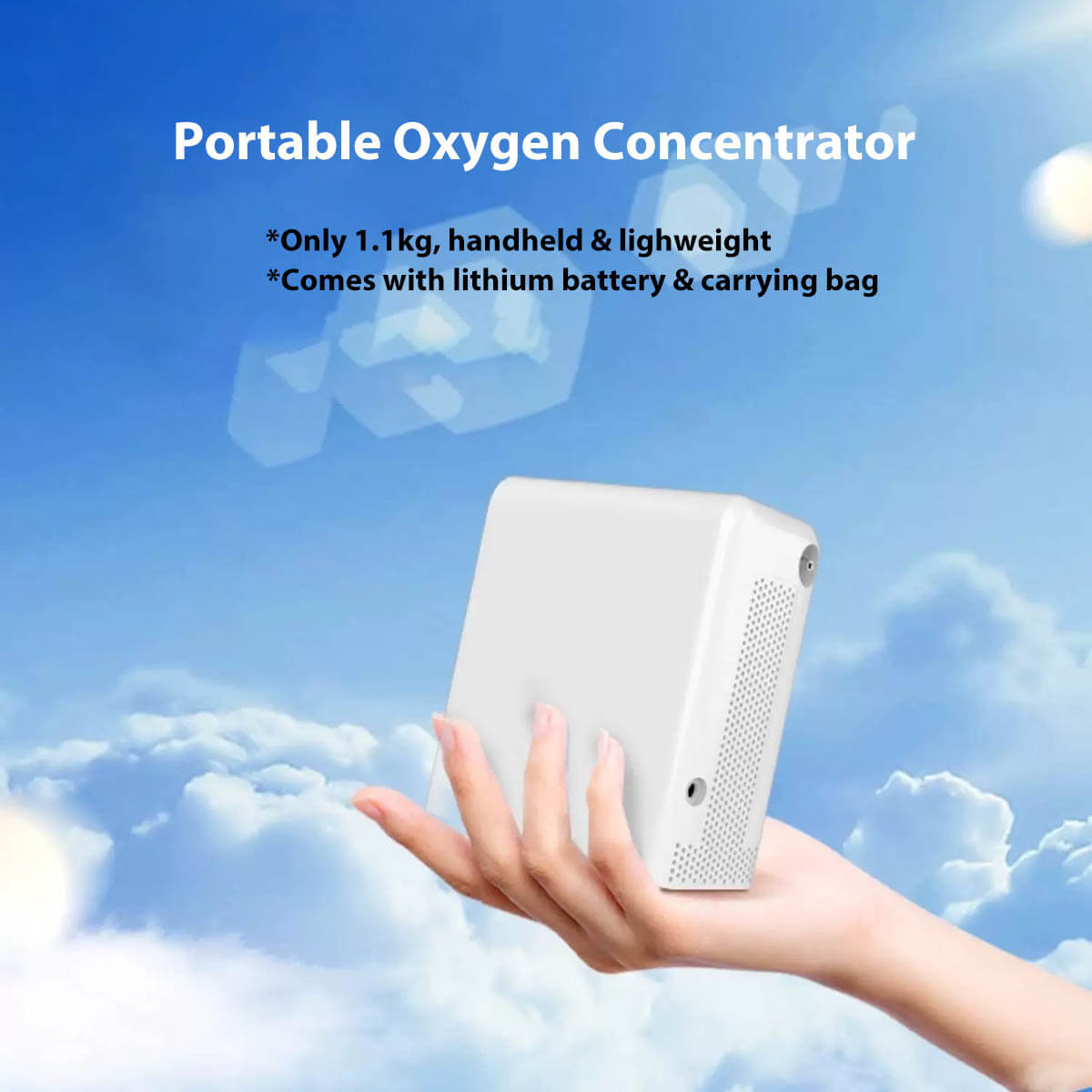 1.1kg Lightweight Portable Travel Oxygen Concentrator O2 Generator 1-6 Liter with Backpack   Battery Powered Home Mini O2 Oxygene Concentrator Machine Price