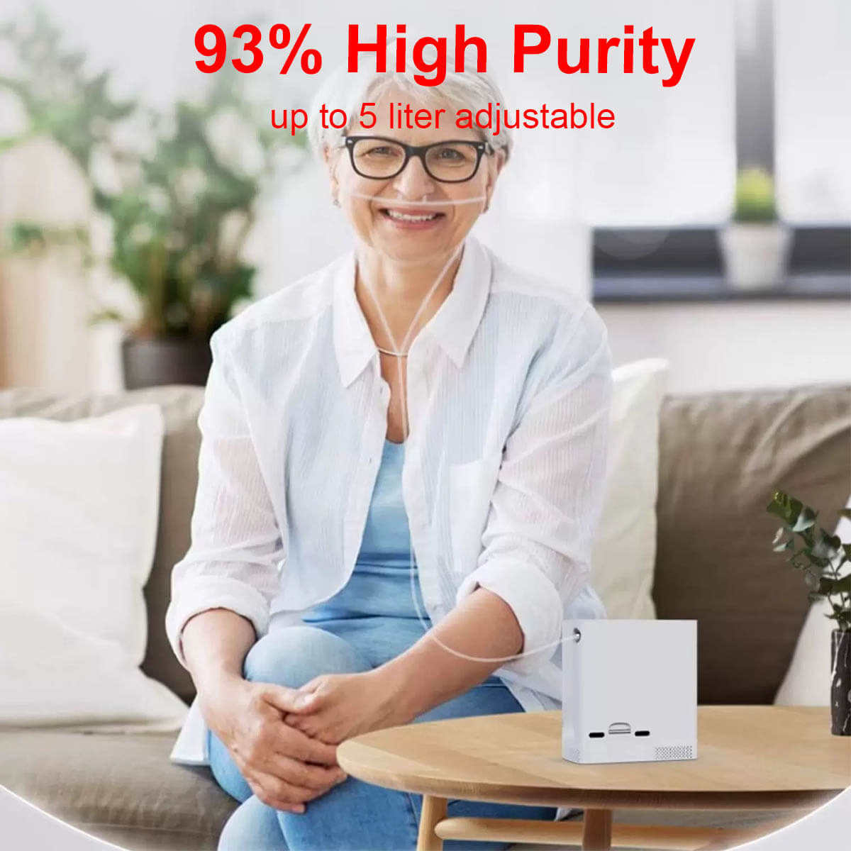 Lightweight 2.4lbs Portable DEDAKJ Oxygen Concentrator 1-6L/Min 95% Purity Air O2 Making Generator Machine for Travel Outgoing