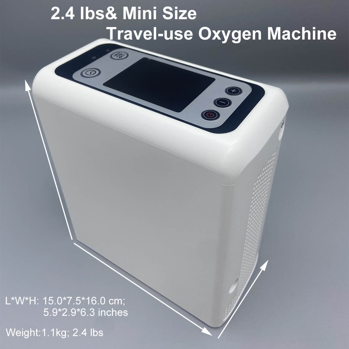 Lightweight 2.4lbs Portable DEDAKJ Oxygen Concentrator 1-6L/Min 95% Purity Air O2 Making Generator Machine for Travel Outgoing