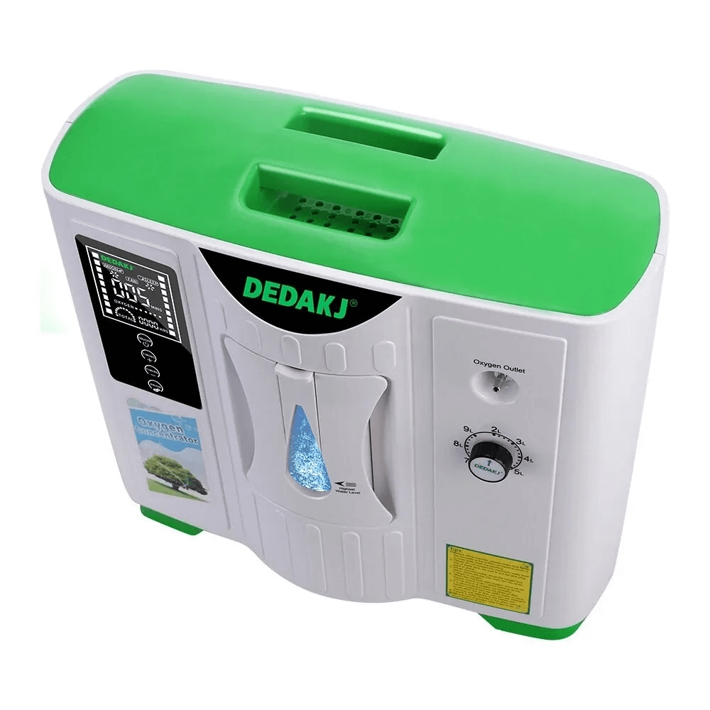 DEDAKJ 9 LPM Powerful Home Oxygen Concentrator 93% High Purity Portable Continuous Flow Rate Travel Oxygen Concentrator DE-2A