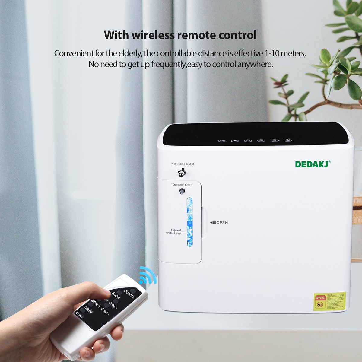 Buy DEDAKJ Portable Oxygen Concentrator 9 Liter Continuous Flow Home Oxygen Generator Concentrador De Oxígeno Compact O2 Making Machine (Continuous Flow Rate, Support Whole Night Working )
