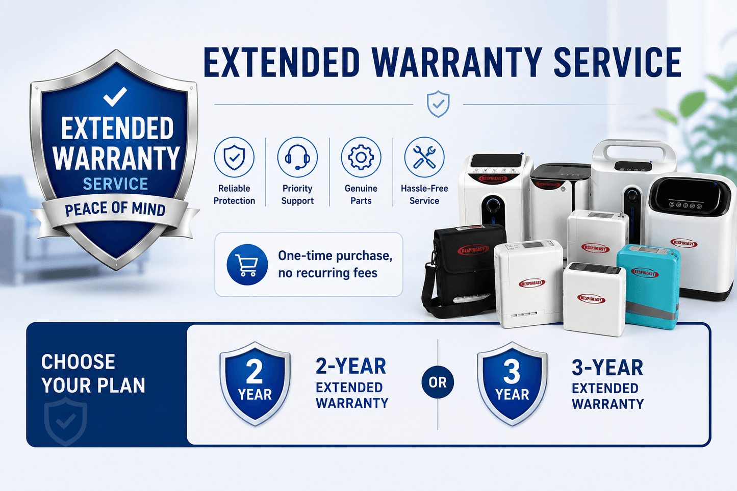 Extended Warranty Service (2 Year 3 Year) of DEDAKJ 1-9 Liter Home Oxygen Concentrators