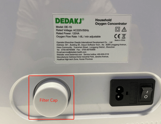 DEDAKJ Accesorio de oxígeno original-Tapa de filtro de oxígeno de plástico para DEDAKJ Modelo DE-1A 1B 1LW 2A 2AW 1S 2SW (Accesorio de oxígeno original de dedakj Concentrador de oxígeno)