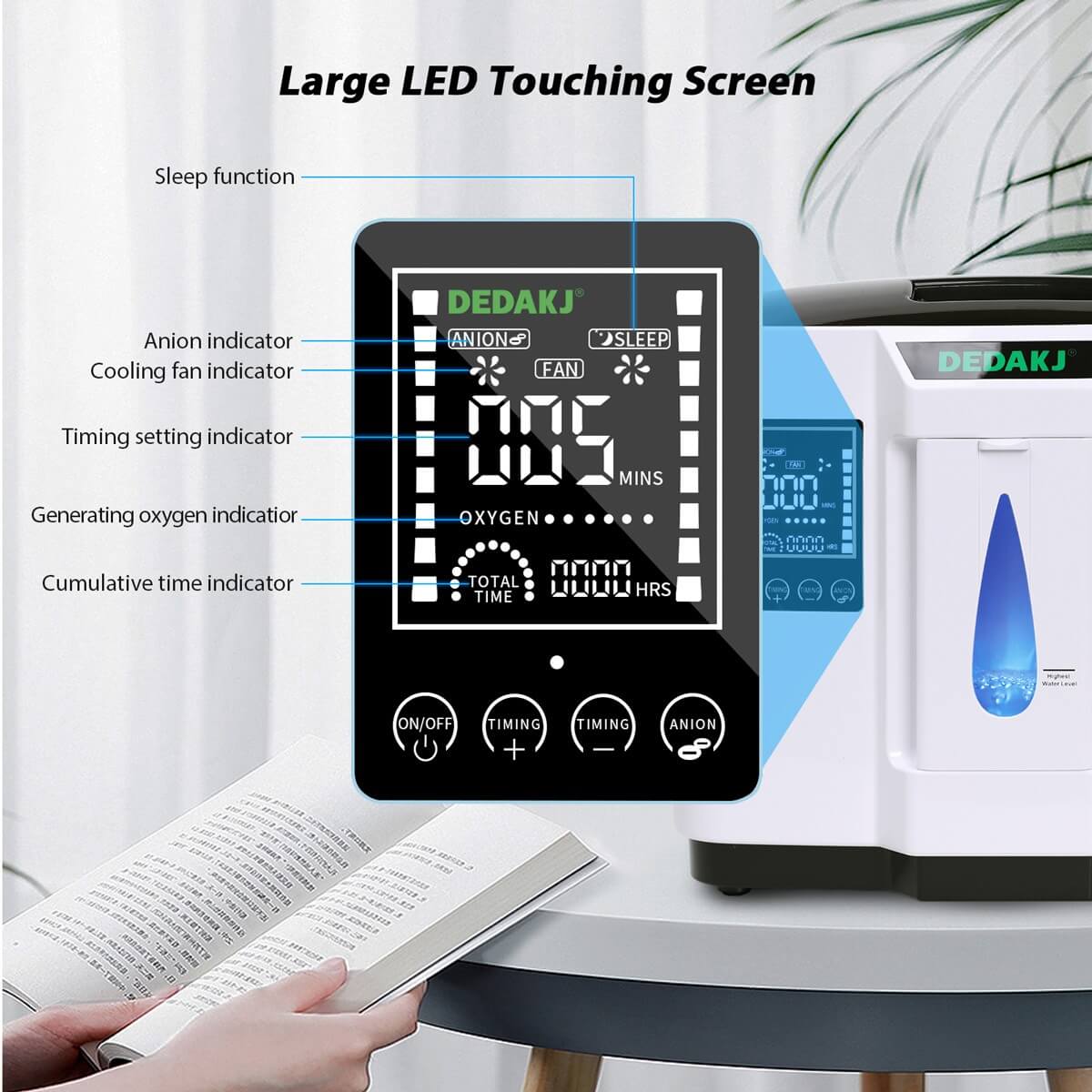 Compre el concentrador de oxígeno portátil Dedakj de 7 litros Ddt-1a dedamed Generador de producción de oxígeno doméstico de tasa de flujo continuo Máquina o2 (24 horas de funcionamiento / bajo nivel de ruido / uso en el automóvil)