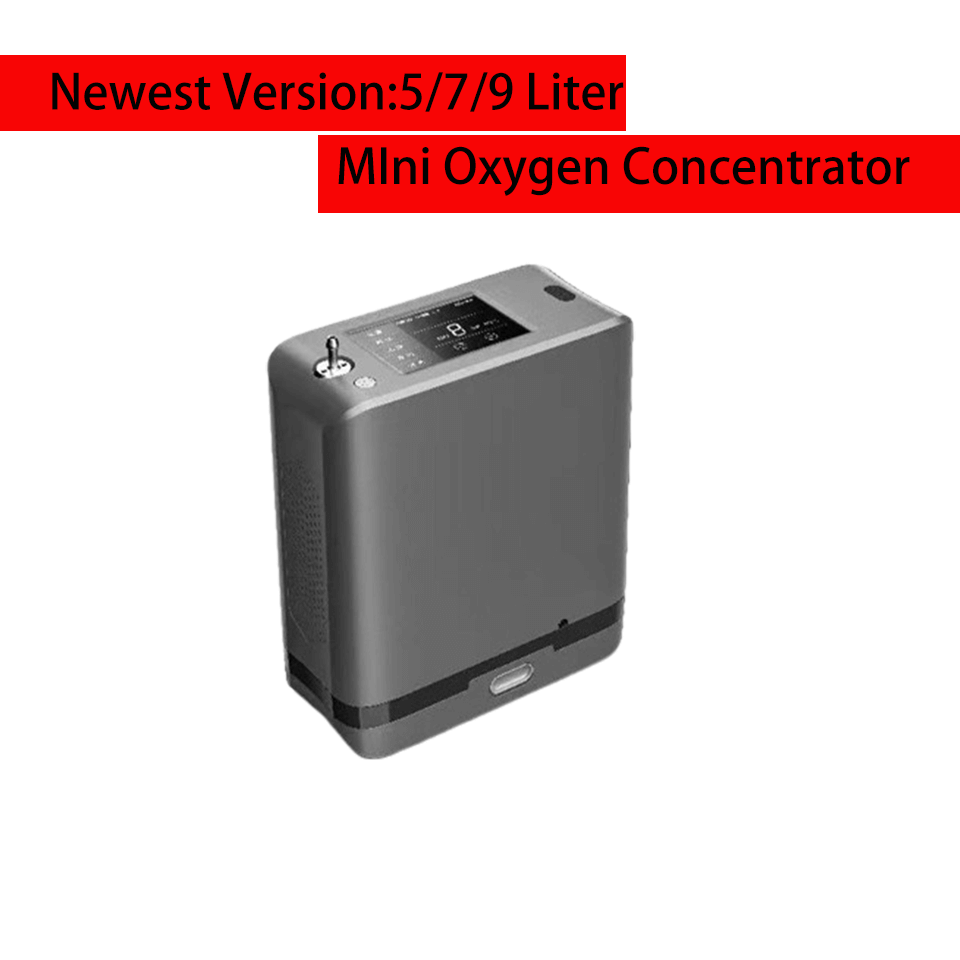 Concentrador de oxígeno portátil de 5 litros, peso ligero de alta pureza, concentrador de oxígeno de tamaño pequeño con batería recargable para viajes aéreos en vehículos