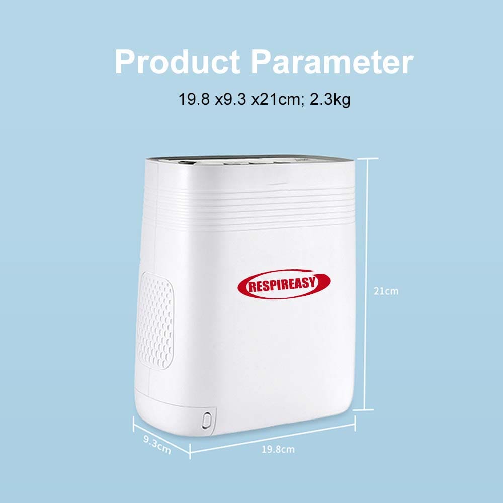 Portable Oxygen Concentrator 5 Liter Continuous Flow Rate Mini Size Rechargeable POC Oxygenerator O2 Making Machine with 6700mA Battery