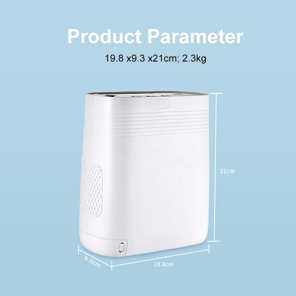 Portable Oxygen Concentrator 5 Liter Continuous Flow Rate Mini Size Rechargeable POC Oxygenerator O2 Making Machine with 6700mA Battery