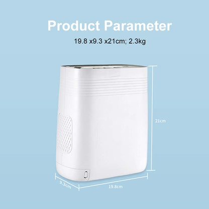 Portable Oxygen Concentrator 5 Liter Continuous Flow Rate Mini Size Rechargeable POC Oxygenerator O2 Making Machine with 6700mA Battery