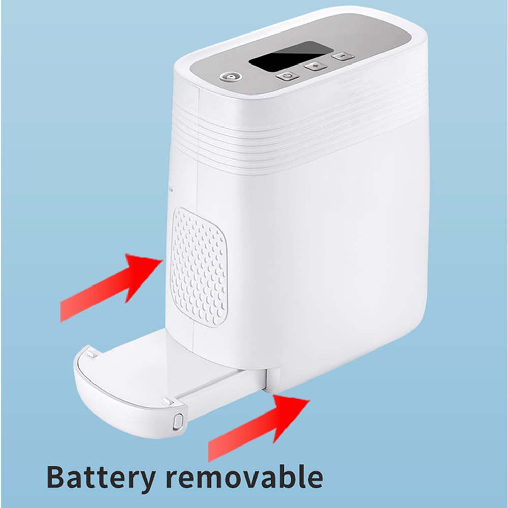 Portable Oxygen Concentrator 5 Liter Continuous Flow Rate Mini Size Rechargeable POC Oxygenerator O2 Making Machine with 6700mA Battery
