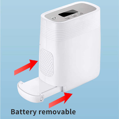 Portable Oxygen Concentrator 5 Liter Continuous Flow Rate Mini Size Rechargeable POC Oxygenerator O2 Making Machine with 6700mA Battery
