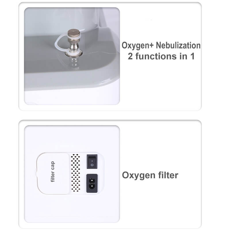 DEDAKJ Concentradores de oxígeno portátiles 7 litros Generador de oxígeno de flujo continuo Equipo de respiración de O2 para el cuidado personal en el hogar 110V/220V