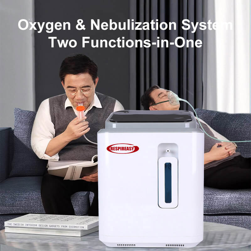 DEDAKJ Concentradores de oxígeno portátiles 7 litros Generador de oxígeno de flujo continuo Equipo de respiración de O2 para el cuidado personal en el hogar 110V/220V