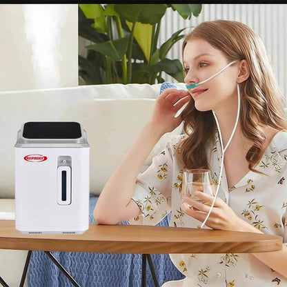 DEDAKJ Concentradores de oxígeno portátiles 7 litros Generador de oxígeno de flujo continuo Equipo de respiración de O2 para el cuidado personal en el hogar 110V/220V