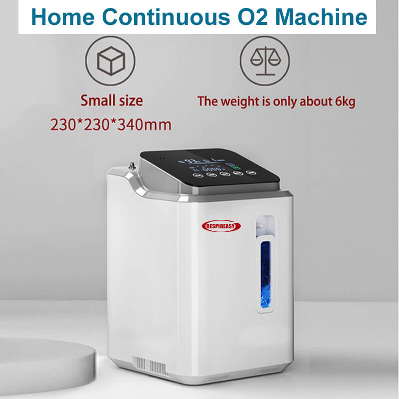DEDAKJ Concentradores de oxígeno portátiles 7 litros Generador de oxígeno de flujo continuo Equipo de respiración de O2 para el cuidado personal en el hogar 110V/220V
