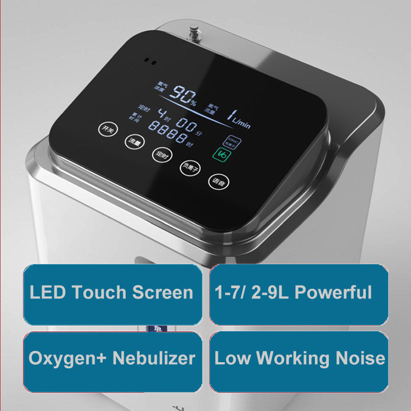 DEDAKJ 2-9L/min Oxygen Concentrator Machine 93% Purity O2 Portable Home Use Oxygen Concentrator with Nebulization 110V/220V