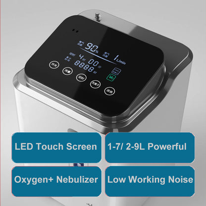 DEDAKJ 2-9L/min Oxygen Concentrator Machine 93% Purity O2 Portable Home Use Oxygen Concentrator with Nebulization 110V/220V