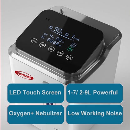 DEDAKJ Concentrador de oxígeno portátil de flujo continuo 1-7LPM Máquina de suministro de oxígeno para el hogar Equipo médico de terapia de O2 para el cuidado respiratorio