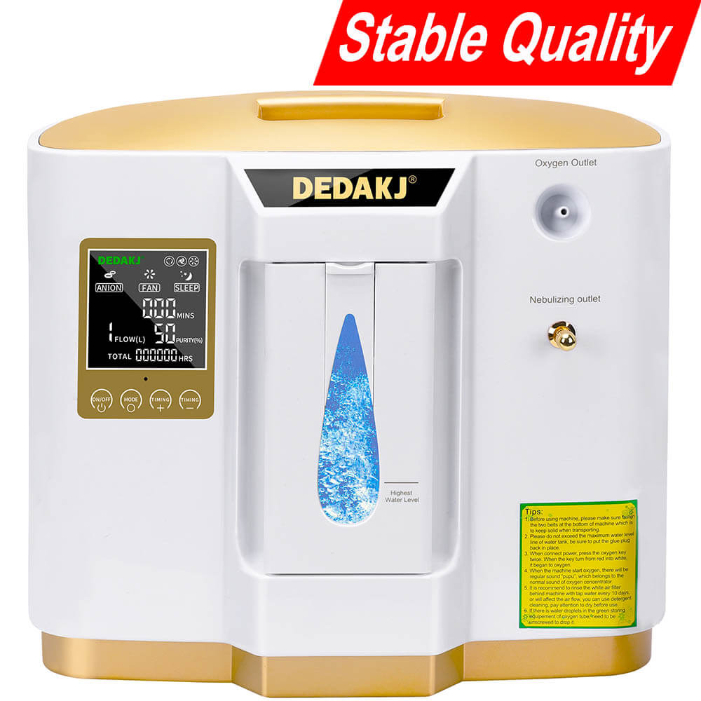 DEDAKJ 1-7 Liter Home Oxygen Concentrator Continuous Flow Oxygen Generator Portable Oxygen Making Machine 110V/220V DE-1LW